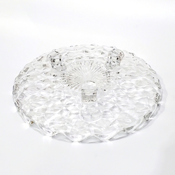 Fostoria American 3 Toed Tidbit 7 1/4" Sparkling Cubist Server - Picture 10 of 15